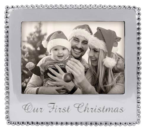 OUR FIRST CHRISTMAS Beaded 5x7 Frame image