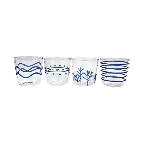 Mariposa  Applique Glassware Blue Suite of DOF $89.00