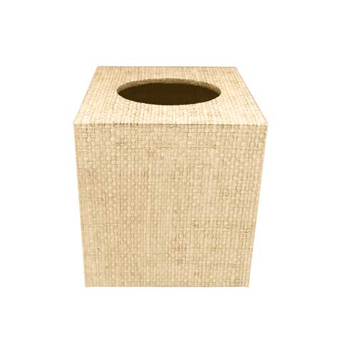 $120.00 Sand Faux Grasscloth Cube Tissue Box