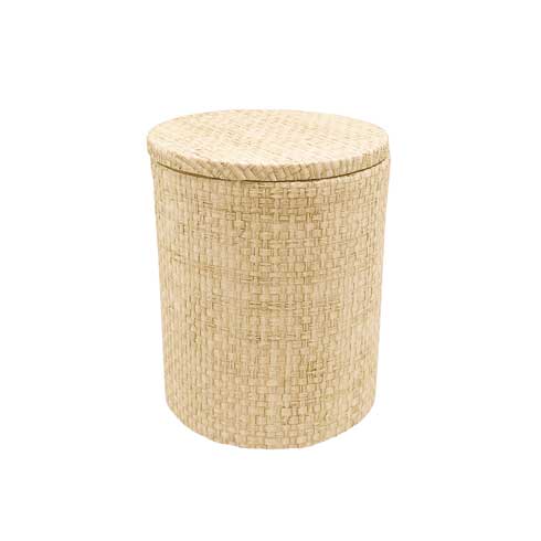 $79.00 Sand Faux Grasscloth Cotton Ball Canister with Lid