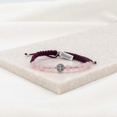 $38.50 Wake Up &amp; Pray Meditation bracelet, rose quartz