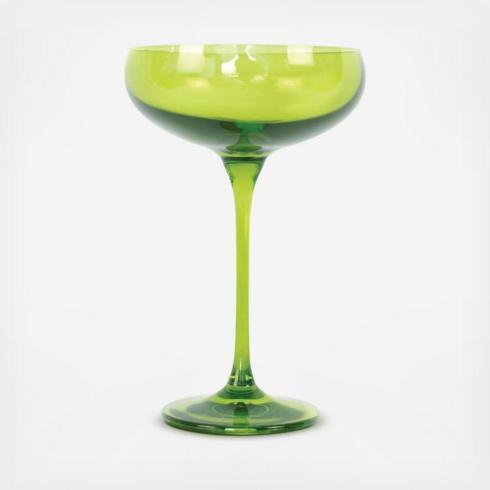 Coupe Glass Forest Green, Individual  - $45.00