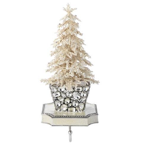 $450.00 Flocked Crystal Tree Stocking Holder