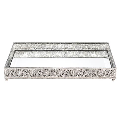 $850.00 Silver Windsor Large Beveled Mirror Tray