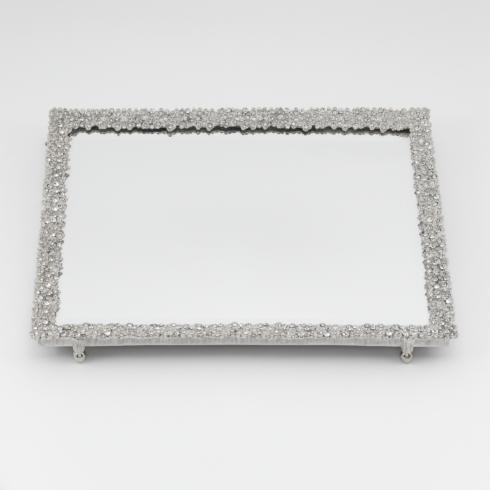 $250.00 Silver Evie Beveled Mirror Tray