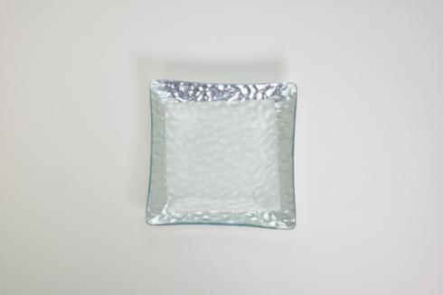 $50.00 7" Square Hammered Plate-Silver