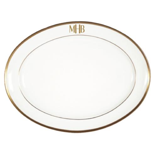 Pickard China Signature With Monogram - Gold White Oval Platter $279.00