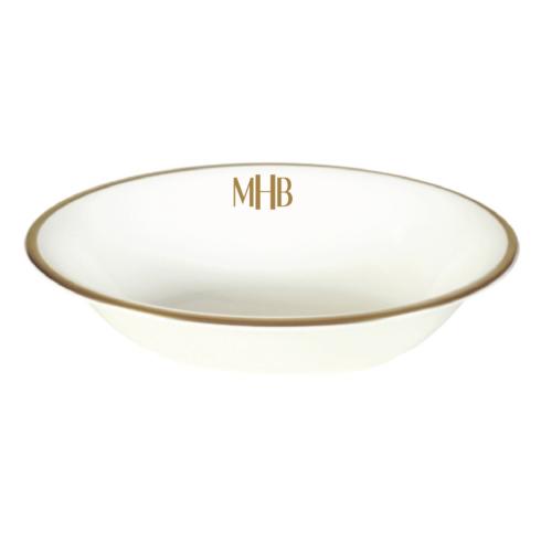 Pickard China Signature With Monogram - Gold White Oval Vegetable Bowl $197.00