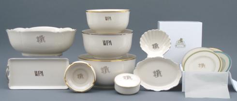 Pickard China Signature With Monogram - Gold White Set of Six Canapes $292.50