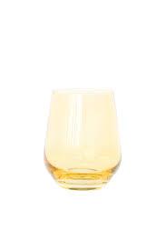 Estelle Colored Glass   Yellow Stemless $35.00