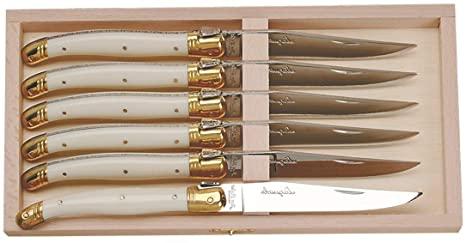 6 Knives Ivory in Wood Box - $196.00