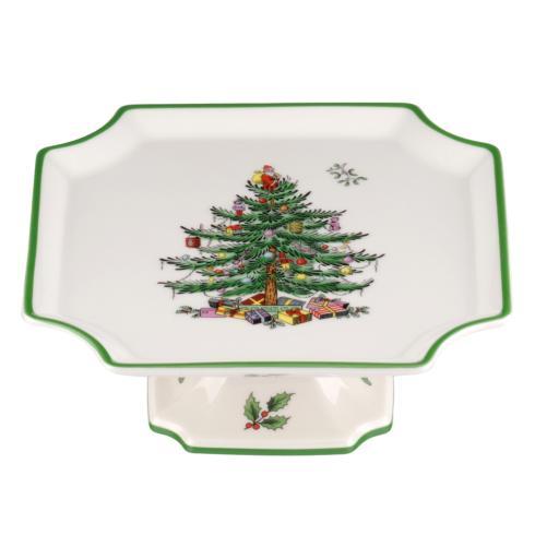 Spode Christmas Tree  Serveware/Giftware Footed Square Cake Plate $24.99
