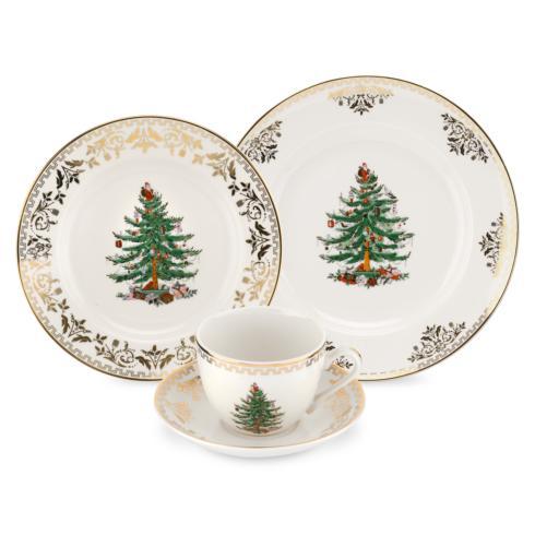 Spode Christmas Tree  Gold Collection 4 Piece Place Setting Gold $79.99