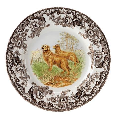 Spode Woodland Hunting Dogs Collection Golden Retriever Salad Plate $31.99