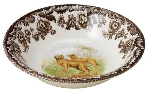 Spode Woodland Hunting Dogs Collection Golden Retriever Ascot Cereal Bowl $39.99