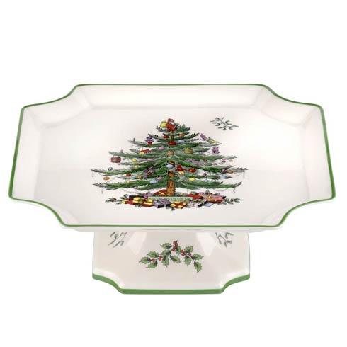 Spode Christmas Tree  Serveware/Giftware Footed Square Cake Plate $44.99