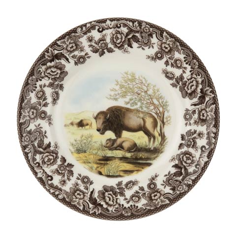 Spode Woodland American Wildlife Collection 8 Inch Salad Plate Bison $31.99