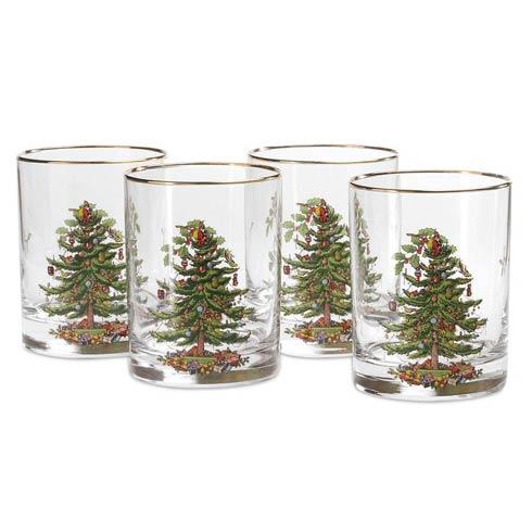 Spode Christmas Tree  Glassware Set of 4 Double Old Fashioned  $39.99