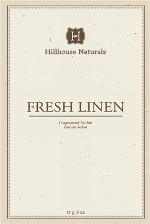 Hillhouse Naturals   Fresh Linen Sachet $4.95