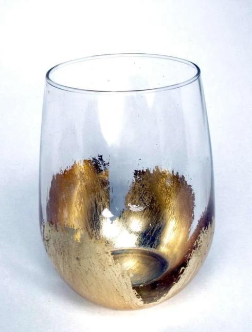 Pieces of Eight Exclusives   Stemless Wine-Gold $27.50