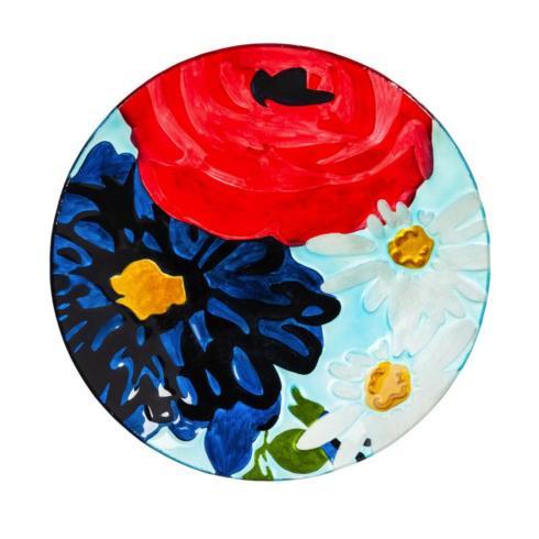 $59.95 Red, White and Blue Floral Bird Bath