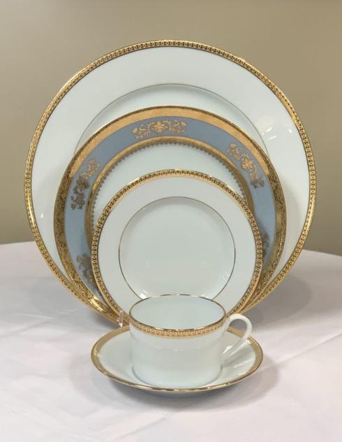 Pieces of Eight Exclusives   Symphonie Gold with Orsay Powder Blue 5 Piece Place Setting $475.00