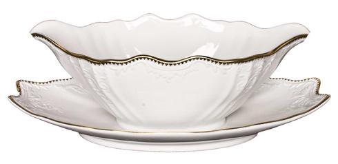 Pieces of Eight Exclusives   Simply Anna Gold Gravy Boat and Stand $150.00