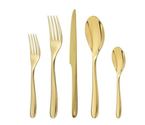 $198.00 L\'Ame Gold Stainless 5pc Place Setting