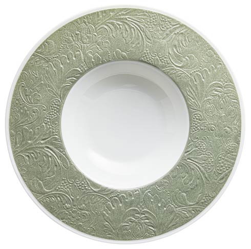 $155.00 Celadon - French Rim Soup Plate w/Engrvd Rim 10.6 in Ctr 5.5 in 9 oz