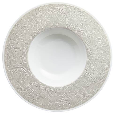 Pearl Grey - French Rim Soup Plate w/Engrvd Rim 10.6 in Ctr 5.5 in 9 oz - $155.00