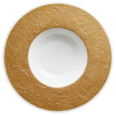 $155.00 Metallic Gold - French Rim Soup Plate w/Eng Rim 10.6 in Ctr 5.5 in 9 oz