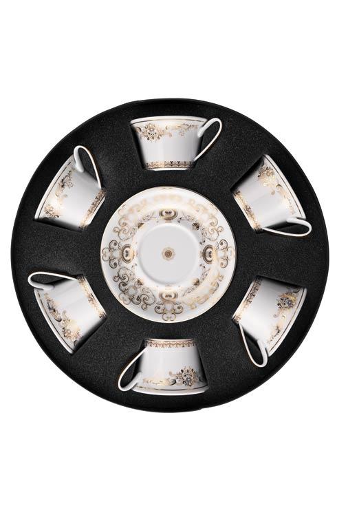 $2,440.00 Set/Six Low Cups/Tea Cups & Saucers Round " Hat Box"