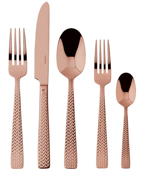 $120.00 5 PC. Place Setting SH 18/10 s/s PVD Copper