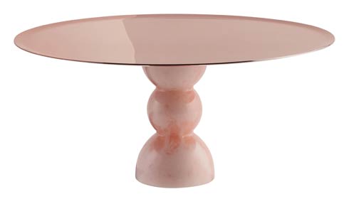 Footed Stand 11 3/4 in H 5 1/2 in PVD Rum/Pink Resin image