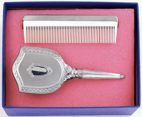 Salisbury Pewter Baby Girl's Embossed Brush & Comb Gift Set