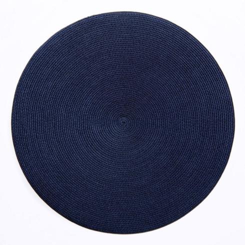 $30.00 16" Round Scallop Placemat Navy (photo shown is color swatch only)