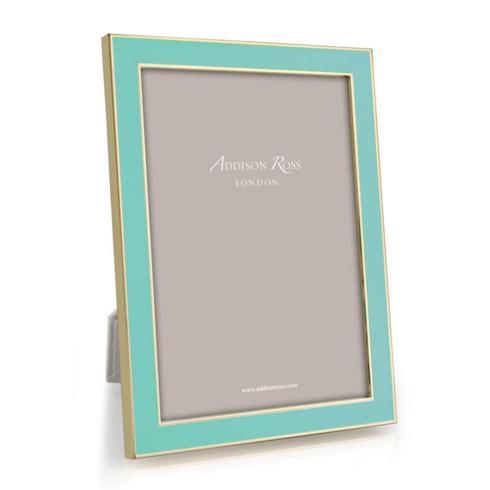 $73.00 Addison Ross 5x7 Gold Trim Turquoise Enamel Frame