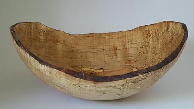 Peterman’s Boards & Bowls   15" Spalted Maple Oval Wood Bowl $265.00