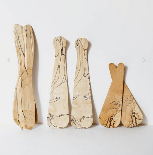 Peterman’s Boards & Bowls   spalted maple salad tossers (large) $55.00