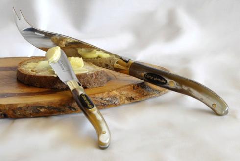 $232.00 Laguiole Cheese &amp; Butter Knives Bee Hell Horn Handle