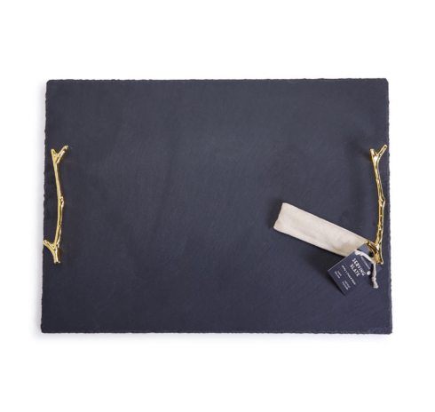 $87.50 Slate Tray with Gold Handles