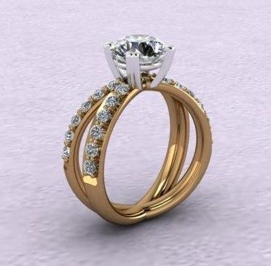$0.00 Diamond Split Shank Engagement Ring
