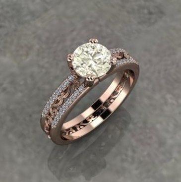 $1,000.00 Filigree with Diamond Engagement Ring