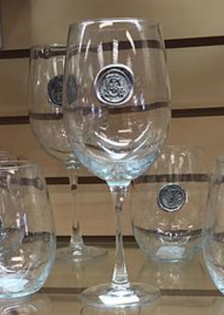 $23.00 Wine Glass with Initial