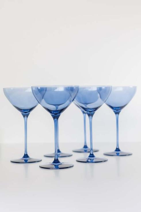Estelle Colored Glass   Cobalt MArtini Glasses Set of 6 $205.00