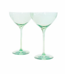 Estelle Colored Glass   Martini Mint Green (Set/2) $95.00