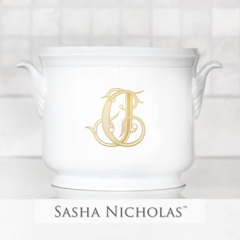 Sasha Nicholas   Champagne Bucket With Gold Monogram $195.00
