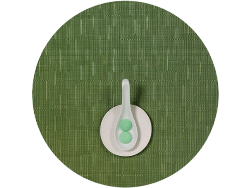 $18.00 Bamboo Round Placemat - Lawn
