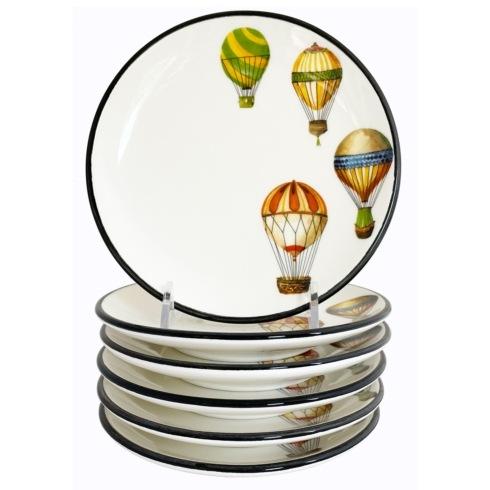 Abbiamo Tutto  Hot Air Balloon - Up, Up & Away Hot Air Balloon Small Canape Dishes - set of 6 - 5 3/4"d