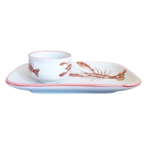 Abbiamo Tutto  Lobster Dipping bowl and rectangle tray set (tray 9 3/4"l, 7"w - Bowl 3.5"d,2"h)